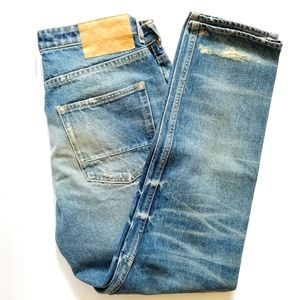 Golden Goose Happy Distressed Tapered Leg High Rise Jeans Size 27 Mid Wa…